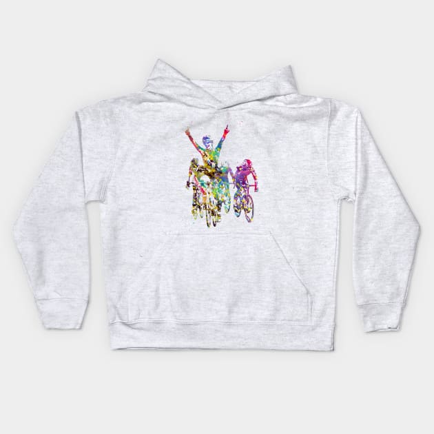 Cycling race Kids Hoodie by erzebeth